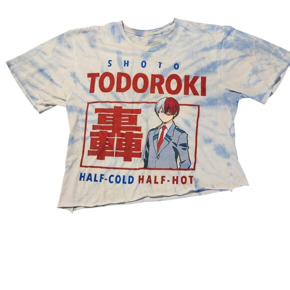 My Hero Academia Crop Shirt Anime Graphic Tie Dyed Angle Halter Top Womens Small - Picture 1 of 9